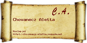 Chovanecz Aletta névjegykártya